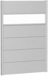 Biohort Wandpaneel Sichtschutz m. Acrylglas 100 cm x 135 cm Silber-Metallic