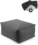 mokebo Outdoor Pouf o Hocker in Anthrazit mit Wasserabweisender Schutzh&uuml;lle Der