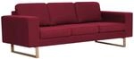 vidaXL 3-Sitzer-Sofa Stoff Weinrot