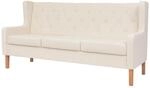 vidaXL 2-Tlg Sofa-Set Stoff Cremewei&szlig; Modell 3