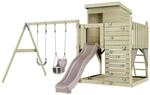 PolarPlay Spielturm Bj&ouml;rn, mit Babyschaukel, Altrosa
