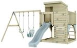 PolarPlay Spielturm Bj&ouml;rn, mit Babyschaukel, Eisblau