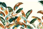Rasch Digitaltapete Florentine III 485943 Palmenbl&auml;tter Dunkelrot 3x4 m