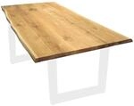 holz4home Tischplatte mit Baumkante aus Massiver Eiche 100 x 70 cm