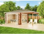 Alpholz Gartenhaus Sunshine Walmdach Unbehandelt 598 cm x 370 cm