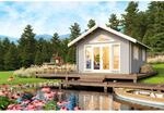Lasita Holz-Gartenhaus Caroline 2.2 Satteldach Lasiert 390 cm x 575 cm
