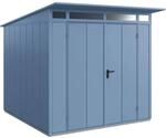 H&ouml;rmann Ger&auml;tehaus Elegant mit Pultdach Typ 2 RAL5014 Taubenblau Doppelt&uuml;r