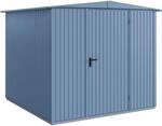 H&ouml;rmann Ger&auml;tehaus Trend mit Satteldach Typ 2 RAL5014 Taubenblau Einzelt&uuml;r