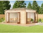 Alpholz Gartenhaus Sunrise ISO Walmdach 500 cm x 352 cm Natur