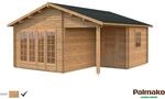 Palmako Irene Holz-Gartenhaus Braun Satteldach Tauchgrundiert 530 cm x 550 cm