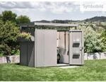 Biohort Metall-Ger&auml;tehaus HighLine H6 Silber-Metallic 8,53 m&sup2; Standardt&uuml;r
