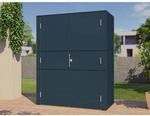Bertilo Gartenschrank HPL Highboard 155 cm x 75 cm x 193 cm Anthrazit FSC&reg;