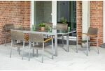 Merxx Silano Set 7-tlg. 6 Stapelsessel Gartentisch Ausziehbar 160 (220) x 90 cm