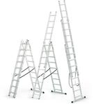 DRABEST Vielzweckleiter 3 x 7 Sprossen Aluminium