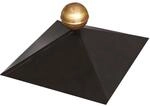 Karibu Haube f&uuml;r Viereckpavillon Schwarz mit Messingkugel 35,5 x 35,5 x 13 cm
