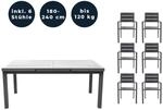 Home Deluxe Gartenm&ouml;bel-Set Calido Madera 7-tlg. Anthrazit mit Ausziehtisch