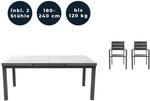 Home Deluxe Gartenm&ouml;bel-Set Calido Madera 3-tlg. Anthrazit mit Ausziehtisch