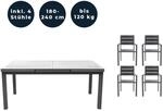 Home Deluxe Gartenm&ouml;bel-Set Calido Madera 5-tlg. Anthrazit mit Ausziehtisch