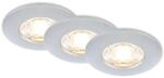 Briloner 3er Set LED Bad Einbaustrahler IP44 Warmwei&szlig;es Licht Chrom-Matt