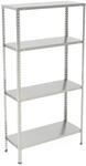 Relaxdays Metallregal mit 4 B&ouml;den Verzinkter Stahl Silber H&ouml;henverstellbar 150 cm x