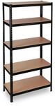 Relaxdays Schwerlastregal Metall MDF Schwarz H&ouml;henverstellbar Teilbar 180 cm x 90 cm