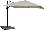 MCW Ampelschirm A96 3x3m Alu/Stahl Creme-Grau mit St&auml;nder Drehbar