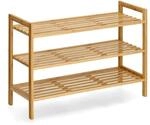 Zeller Schuhregal mit 3 Ablagen Bambus 70 cm x 26 cm x 50 cm