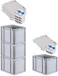 PROREGAL Spar Set 4x Eurobox Nextgen Economy Mit Scharnierdeckel & Blauen