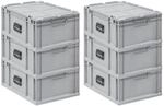 PROREGAL Spar Set 6x Eurobox Nextgen Portable HxBxT 235 x 40 x 60 cm 44 Liter