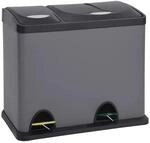 Svita TC2Combo26 Papierkorb M&uuml;lleimer M&uuml;lltrennung Stahl 8L+18L Grau