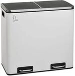 Svita TM2X24 Treteimer 48 Liter Abfalleimer Inneneimer Trennsystem Wei&szlig;