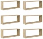 vidaXL W&uuml;rfelregale 6 Stk Sonoma-Eiche 60x15x23 cm Holzwerkstoff 807144