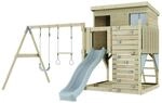 PolarPlay Spielturm Nils, mit Trapezstange, Eisblau