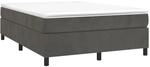 vidaXL Boxspringbett mit Matratze Dunkelgrau 140x200 cm Samt 3144682