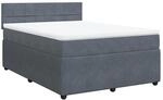 vidaXL Boxspringbett mit Matratze Dunkelgrau 140x200 cm Samt 3287759