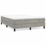 vidaXL Boxspringbett Hellgrau 140x200 cm Samt1397082