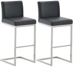 CLP 2er Set Barhocker Paros Kunstlederbezug Schwarz