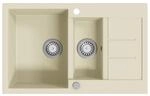 vidaXL Granitsp&uuml;le Doppelbecken Beige 144858
