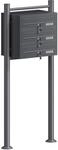 Wiltec 3er Briefkastenanlage Anthrazit 556x270x1200mm Standbriefkasten Post