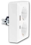 ChiliTec MILOS 2-Fach Steckdose Wei&szlig; f&uuml;r 1x UP Dose USB CA