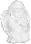Relaxdays Grabengel Polyresin Wei&szlig; Wetterfest Frostfest 15,5 cm x 13 cm x 8,5 cm 0,3