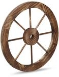 Relaxdays Wagenrad 2er Set Holz Braun 40 cm x 2,5 cm 400 g