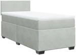 vidaXL Boxspringbett mit Matratze Hellgrau 100x200 cm Samt 3288528