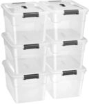 Juskys Aufbewahrungsbox mit Deckel 30L 6er Set
