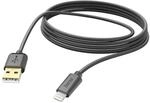 Hama Ladekabel USB-A Lightning 3 m Schwarz