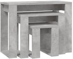 vidaXL Satztische 3-tlg. Betongrau Holzwerkstoff Modell 2