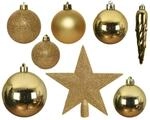 Marelida Christbaumkugeln Weihnachtskugeln Mit Stern Baumspitze Bruchfest Gold 33