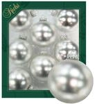 Krebs Glas Lauscha Weihnachtskugeln Uni-Design Cornelia Silberfarbig 7cm