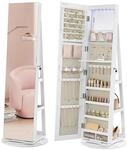 Songmics Schmuckschrank Berit 360 Grad Drehbar Wei&szlig;
