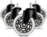 addhome 5er Set B&uuml;rostuhlrollen 10x22mm Leise Hartbodenrollen 73mm &oslash; & 35mm
